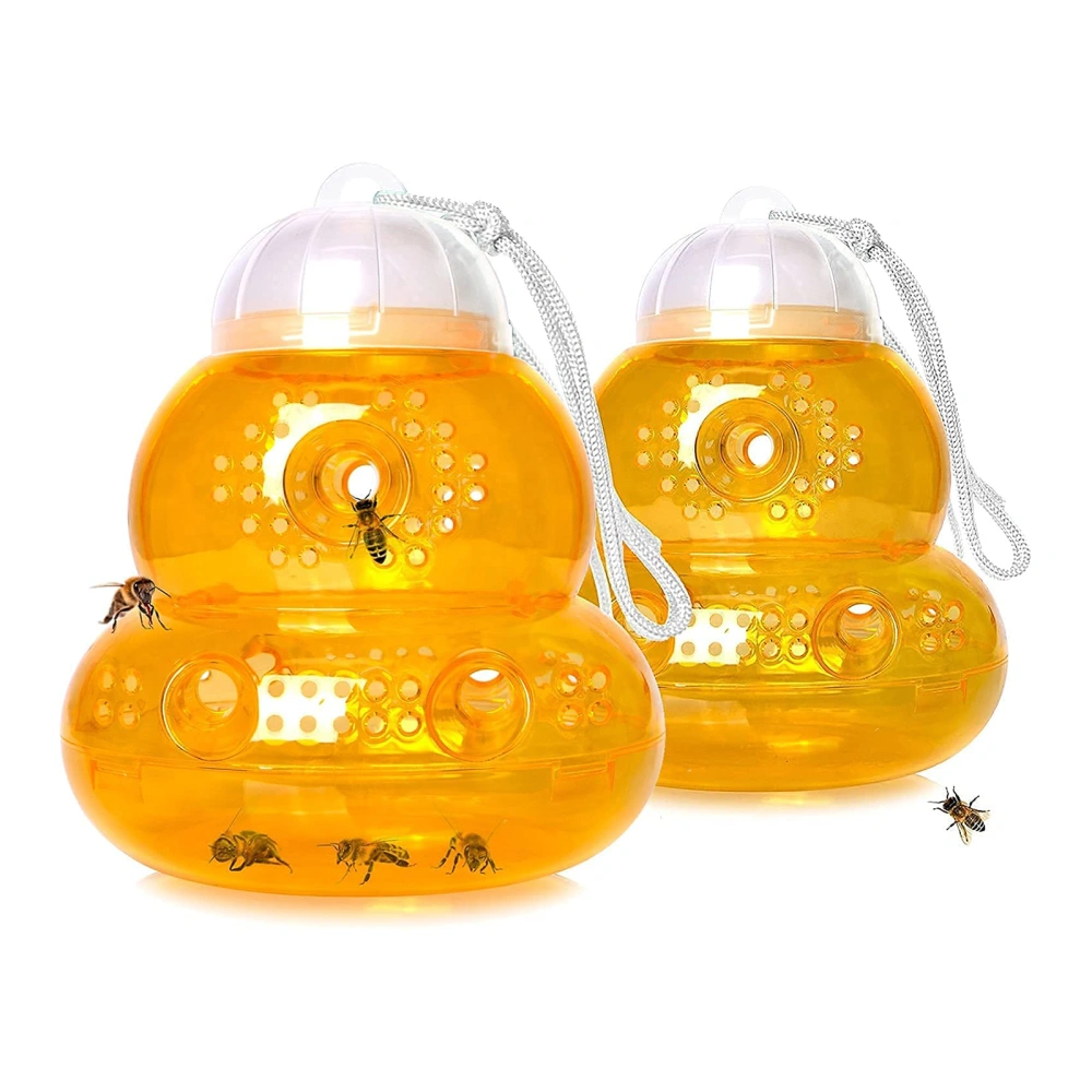 2Pcs Gourd Shaped Hanging Bee Trap Bee Catcher Outdoor Wasp Deterrent Killer Catcher