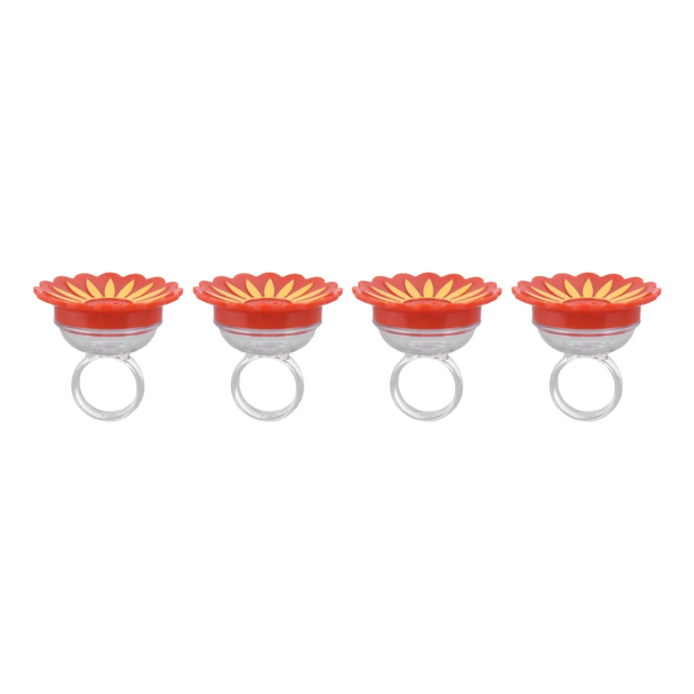 4PCS Hummingbird Ring Feeder Hand Held Get Up Close Bright Coloured Multifunction Compact for OutdoorsYellow