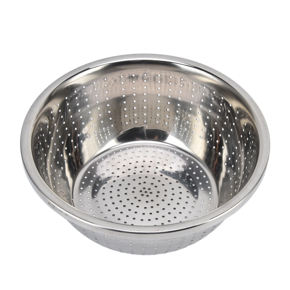 Vegetable Washing Basket Rustproof Multifunction Stainless Steel Colander for Kitchen Household Silver26cm