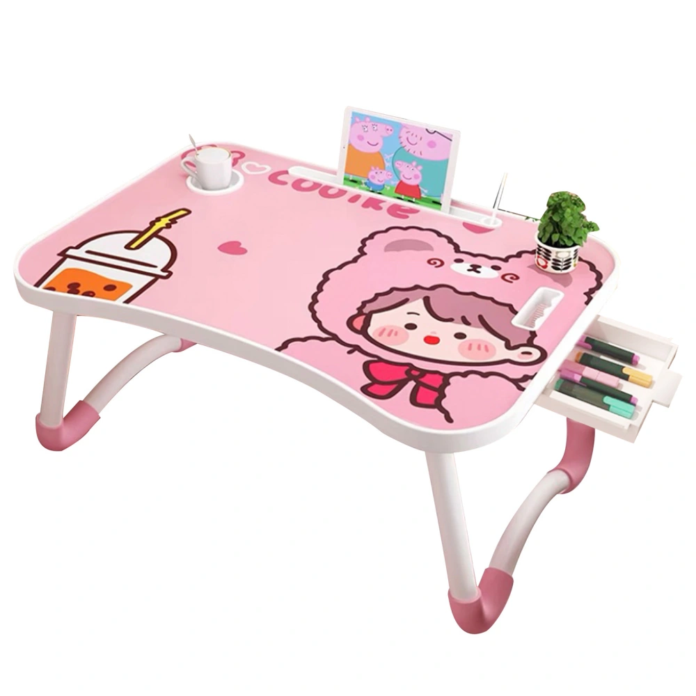 Cartoon Laptop Desk with Handle Drawer Injection Molding Kids Bed Table for Bedroom OfficeType 2