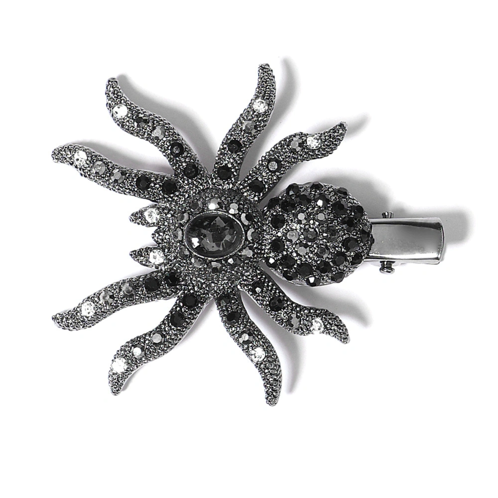 Halloween Spider Hair Clips for Women Girls Gothic Rhinestone Hairpins