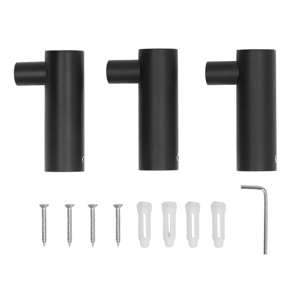 3pcs Bath Towel Hooks Matte Black Stainless Steel Wall Towel Hooks for Bathroom Kitchen Balcony Matte Black