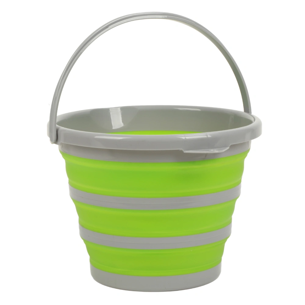 Collapsible Bucket Portable Handle Easy Hanging Green Silicone Plastic Material Car Foldable Bucket for CampingGreen Large