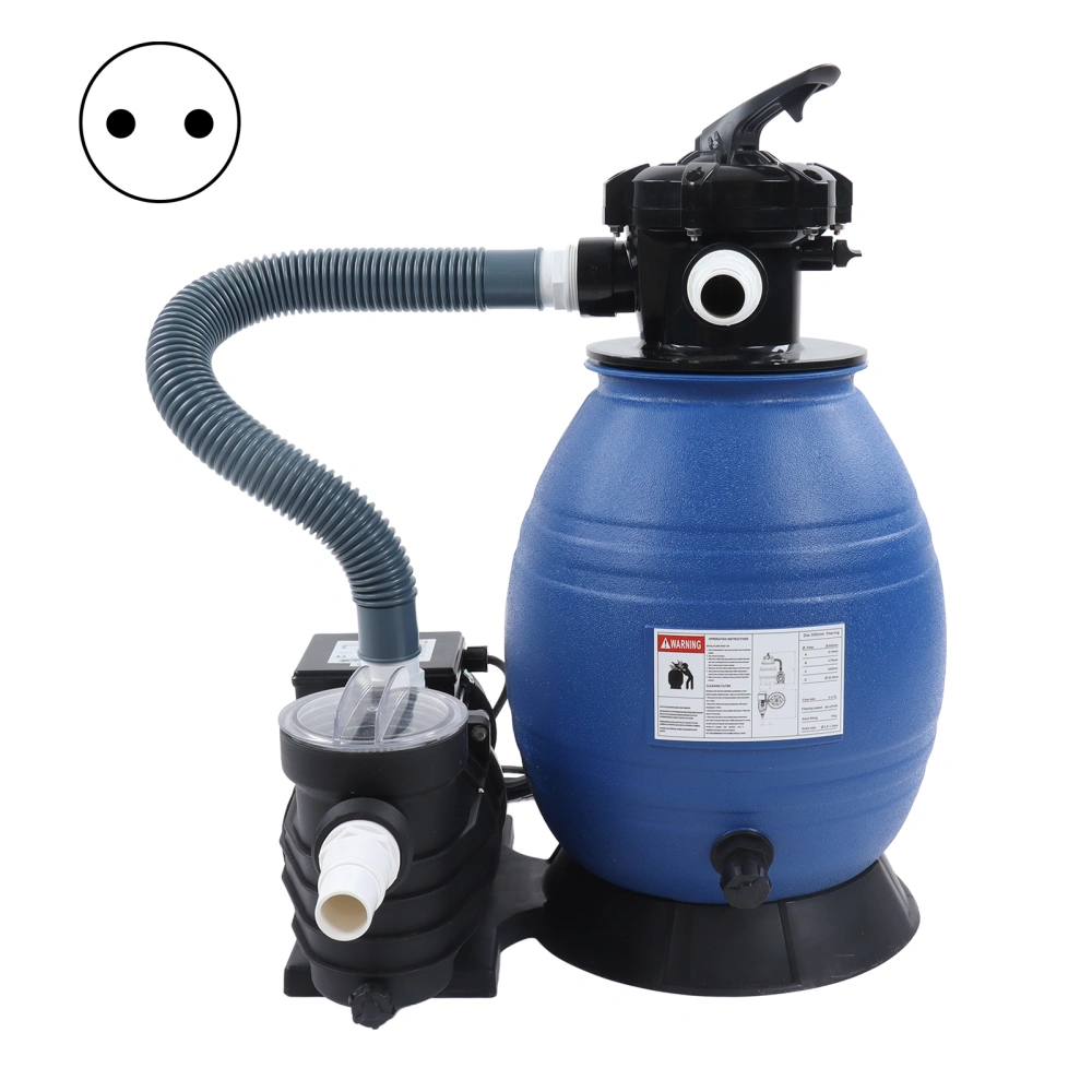 370W Sand Filter with Pool Pump Large Capacity Canister Filter Set Tank Sand Filter for Above Ground Pool EU Plug 220V