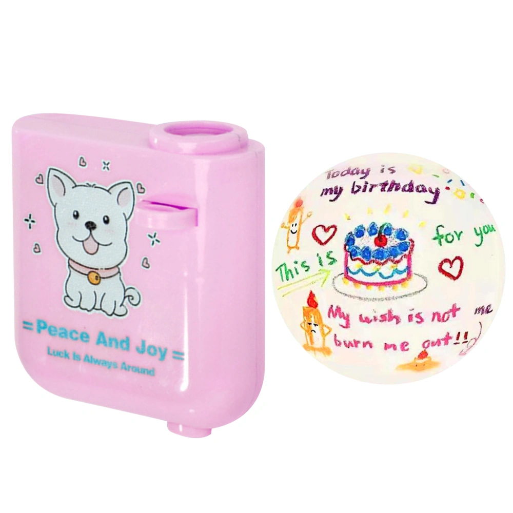 Happy Birthday Projector Mini Birthday Projection Lamp Portable Kids Projection Light for HouseholdRound 1 Pink