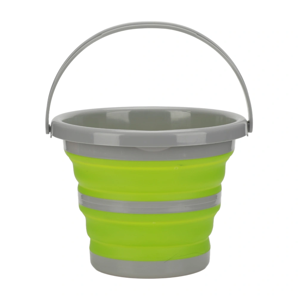 Collapsible Bucket Portable Handle Easy Hanging Green Silicone Plastic Material Car Foldable Bucket for CampingGreen Small