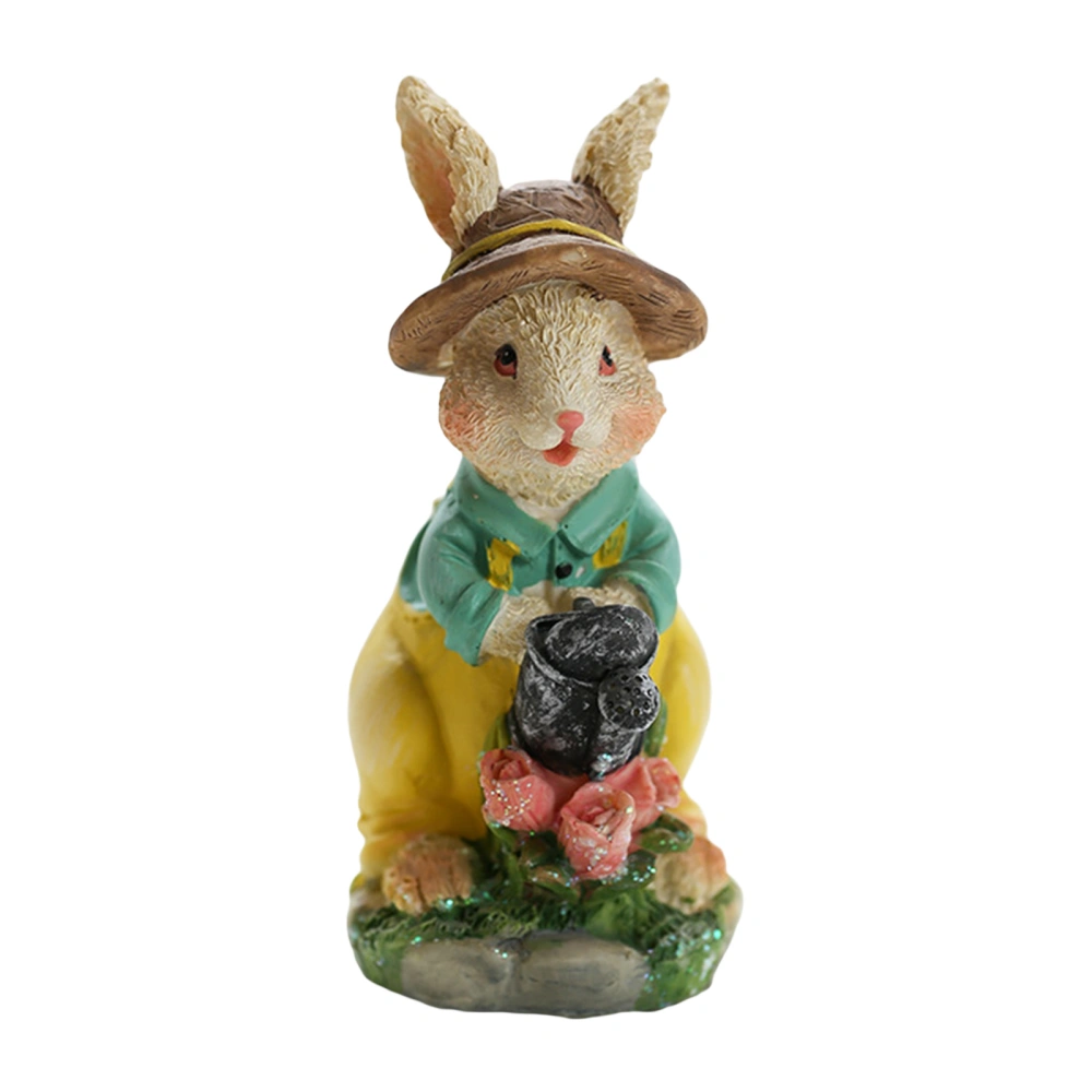 Easter Desk Ornament, Standing Rabbit Resin Art Craft Home Decor