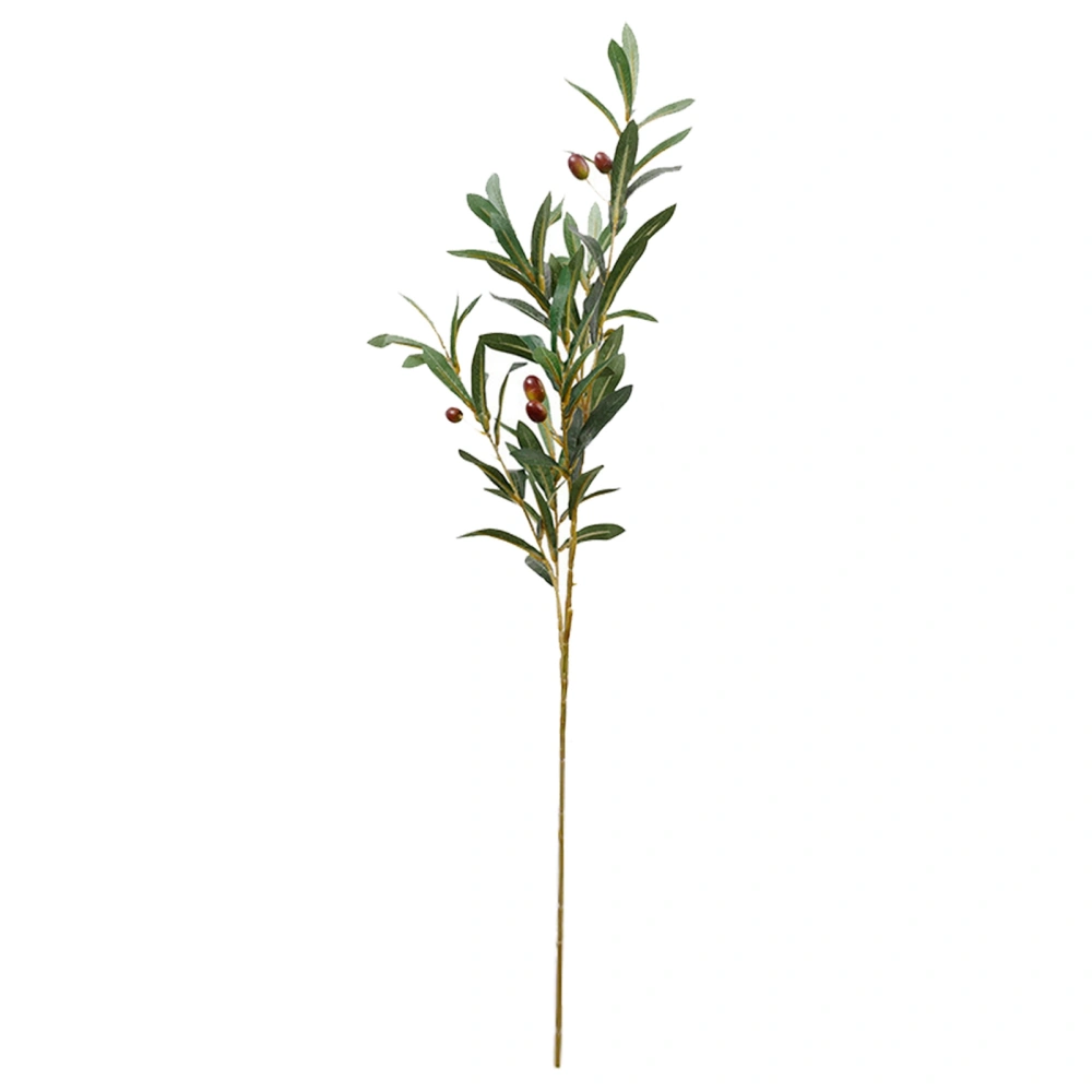 Artificial Olive Stem Plastic Artificial Fake Foliage Green Olive Plant Leaf Home Office Party Garden Decor