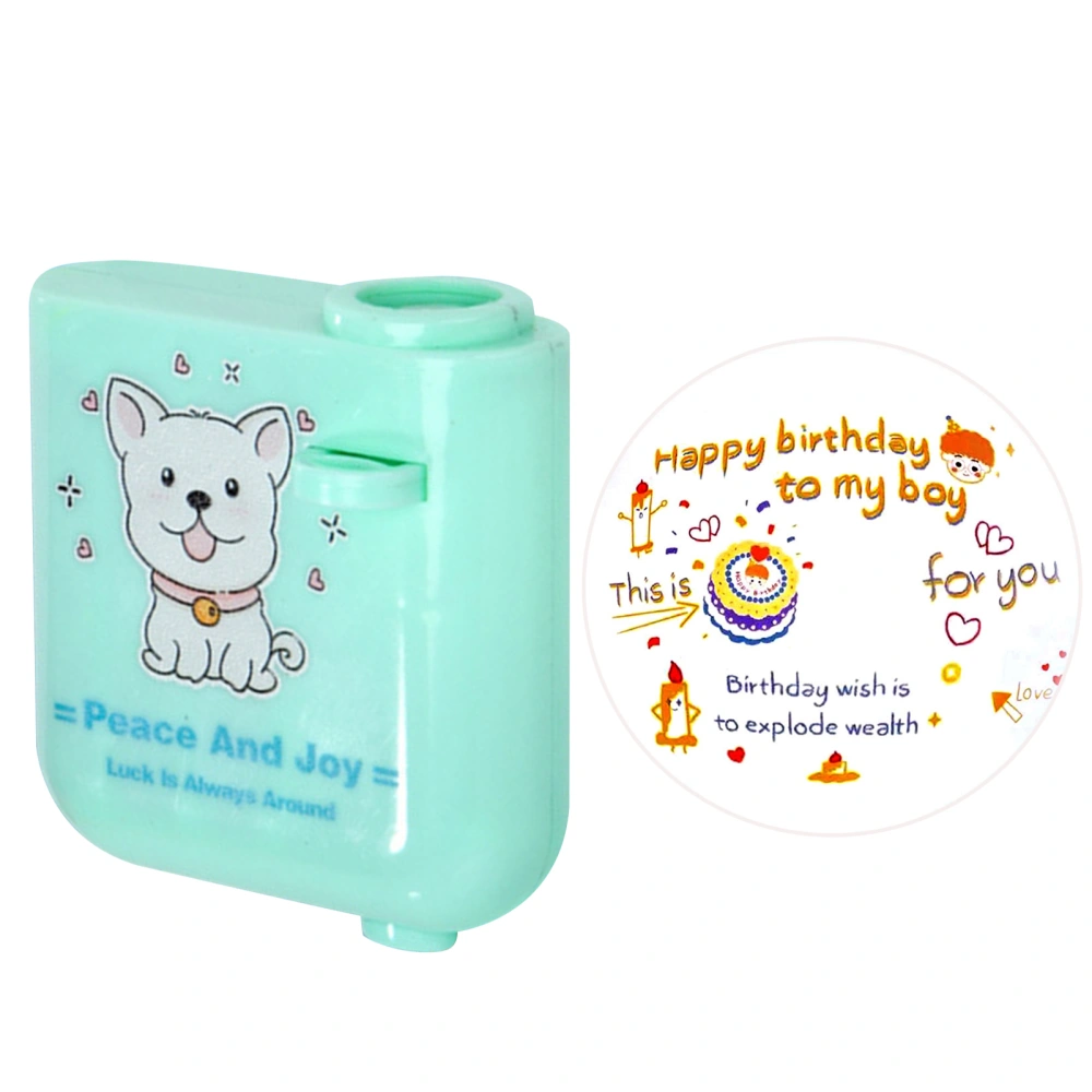 Happy Birthday Projector Mini Birthday Projection Lamp Portable Kids Projection Light for HouseholdRound 2 Green