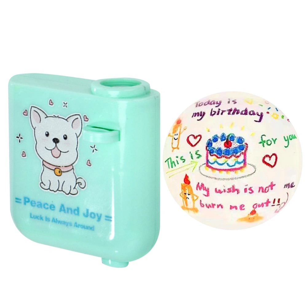 Happy Birthday Projector Mini Birthday Projection Lamp Portable Kids Projection Light for HouseholdRound 1 Green