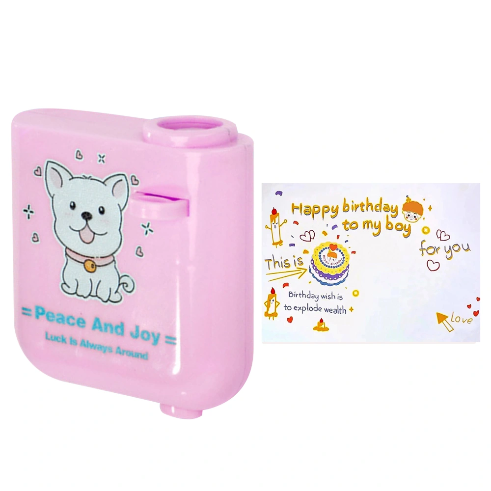 Happy Birthday Projector Mini Birthday Projection Lamp Portable Kids Projection Light for HouseholdSquare 2 Pink