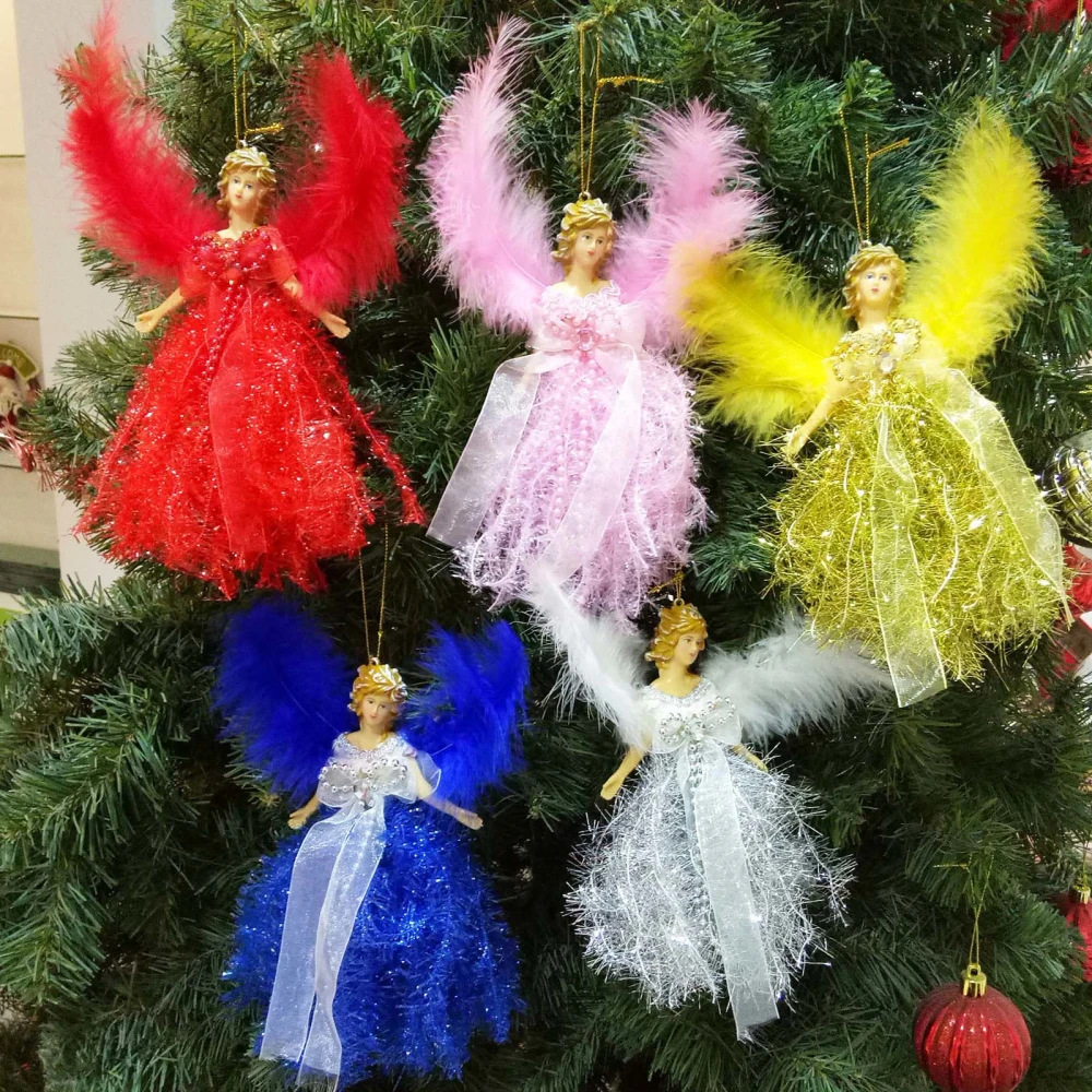 Christmas Plush Angels Decorations Hanging Pendant Ornaments for Tree 