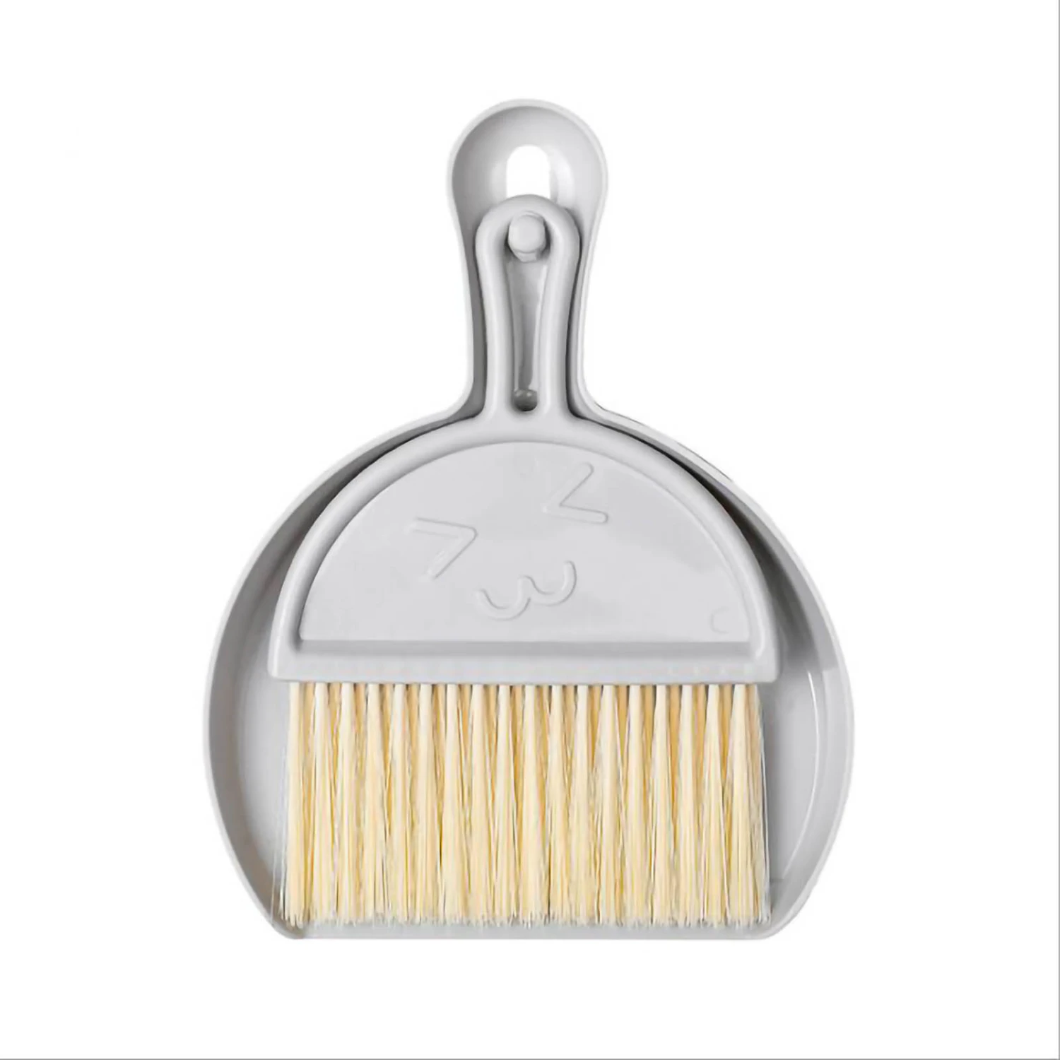 Small Broom and Dustpan Set Mini Hanging Keyboard Laptop Broom Dustpan for Office Table Desk CleaningGray