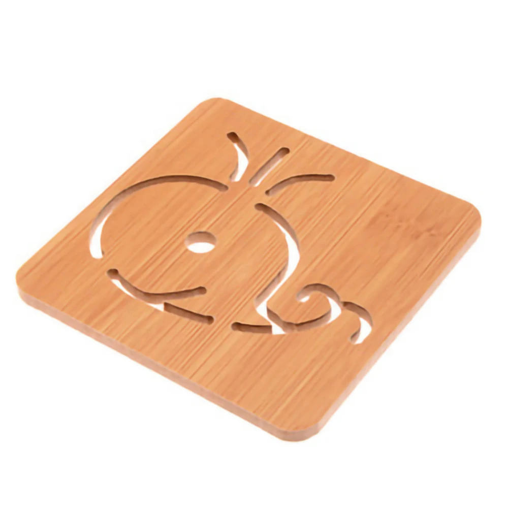 Hollow Wooden Coaster Kitchen Thickened Anti Scalding Heat Insulation Mat Anti Slip Pot Bowl MatS Whale C0D3R 6.5cm