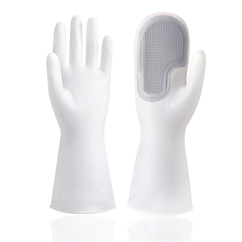 Cleaning Brush Dishwashing Gloves PVC Thickened for Kitchen Housework Tools SuppliesSingle Gray