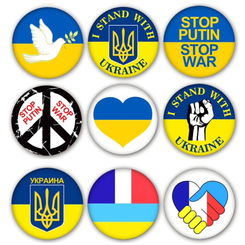 10 Styles of Ukraine Flag Lapel Clothes Pins Ukrainian National Emblem Brooch Badges