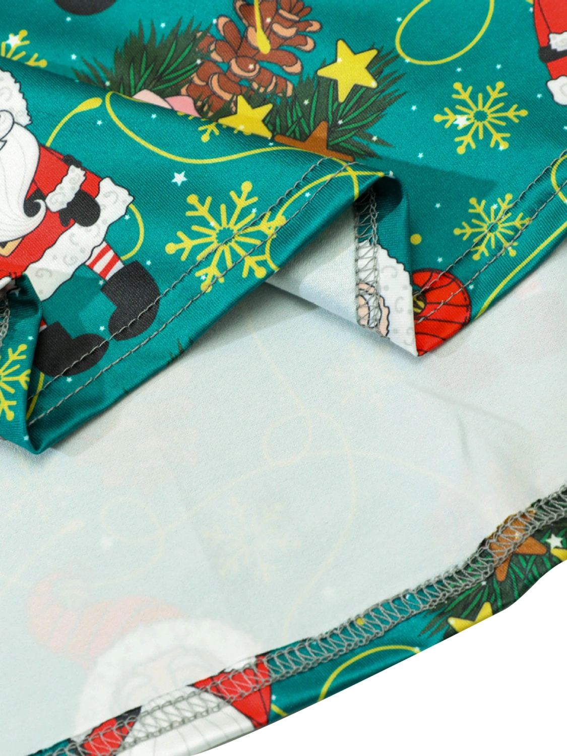 Women Christmas Dress, Santa Pattern Elastic Round Neck Skirt 