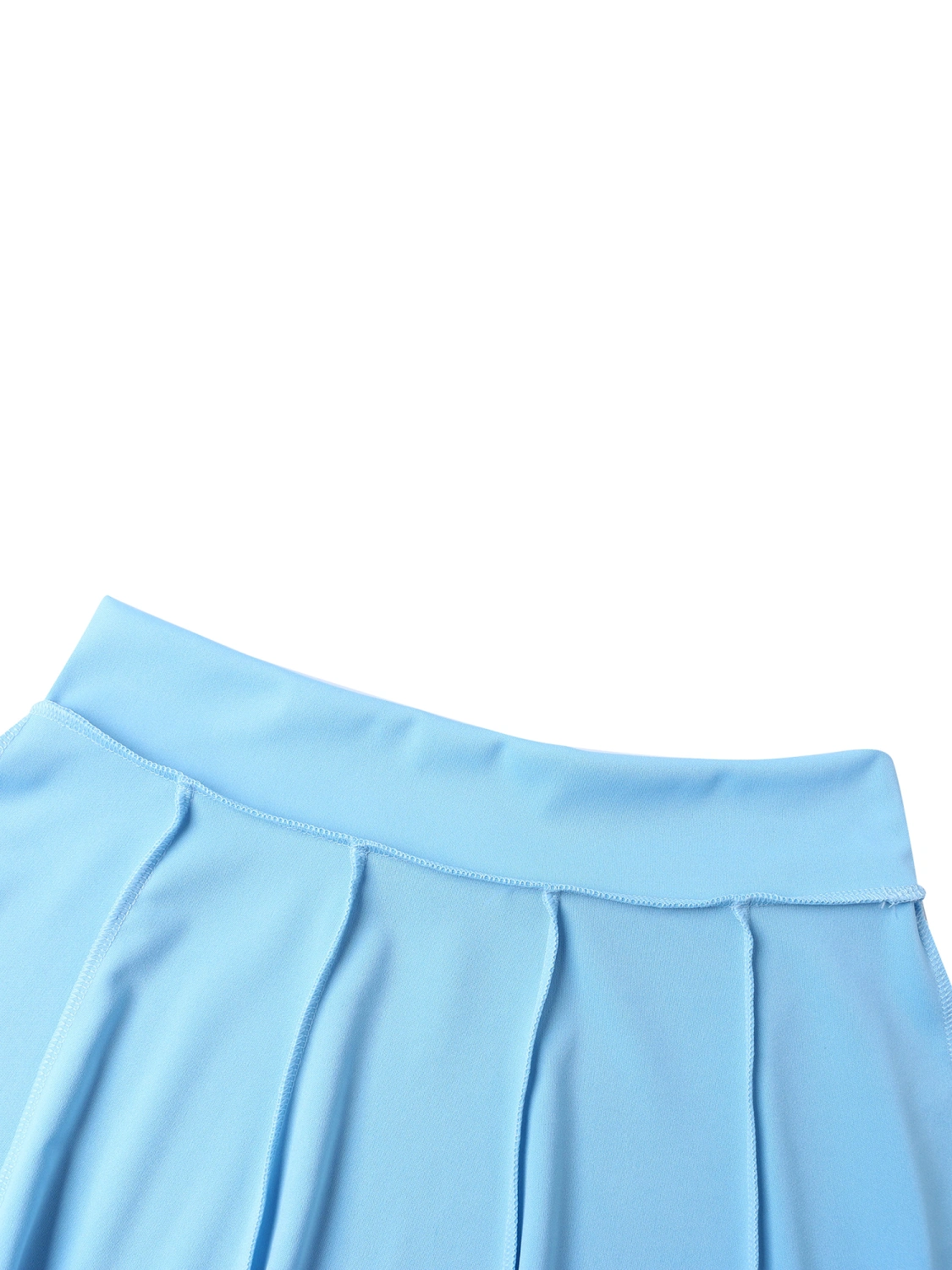 Women Solid Color Mini Skirt, Irregular Hem High Waist Pleated Skirts