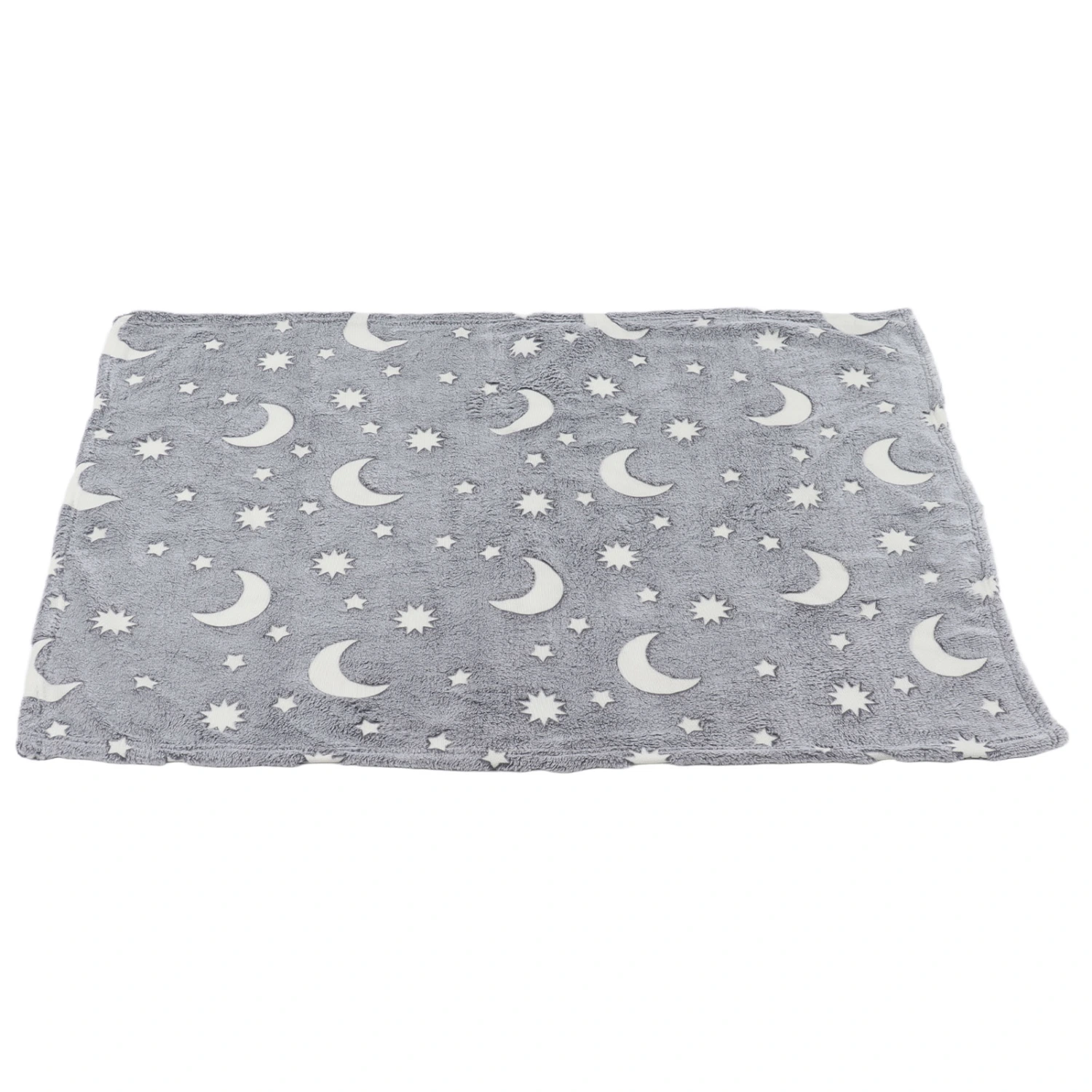 Glowing Polyester Blanket Soft and Warm Fuzzy Blanket for Bed Sofa Couch All SeasonGrey
