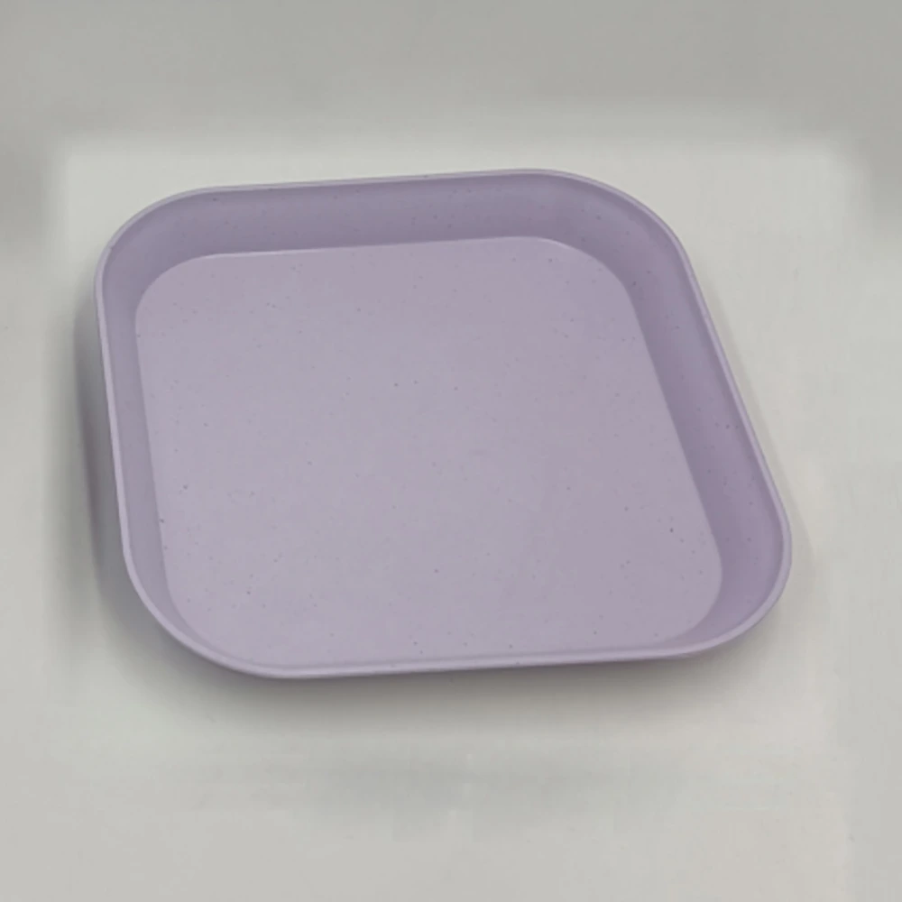 Dinner Plate Tableware Wheat Straw PP Dinnerware for Dish Fruits Serving Sauce DippingShallow Square Purple