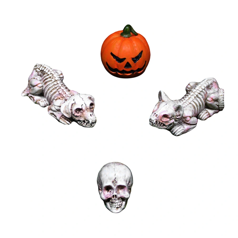 Halloween Decoration Cat Skeleton Dog Skull Pumpkin Resin Ornament