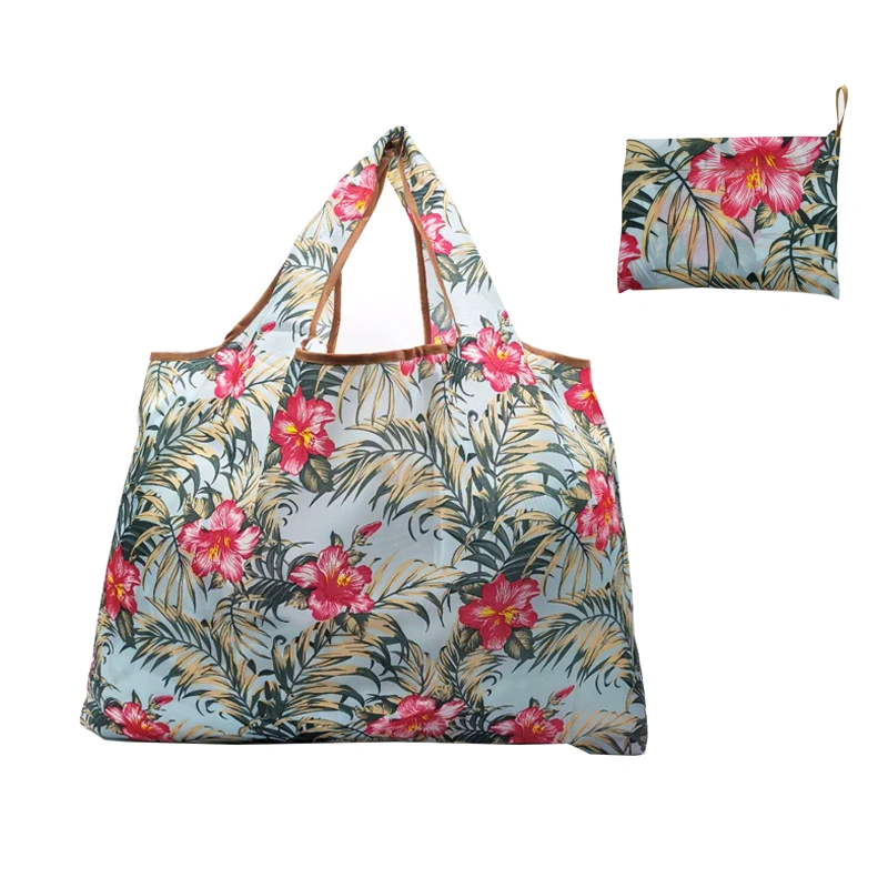 Foldable Shopping Bag Cute Cartoon Print Reusable Large Capacity Tote Purse