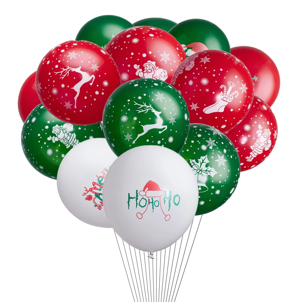 100Pcs Christmas Party Balloons, Multicolor Print Balloons Decoration