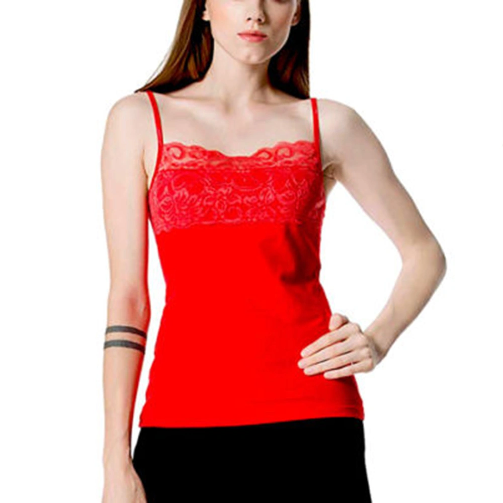 Women Tight Lace Camisole, Low Cut Sleeveless Adjustable Strap