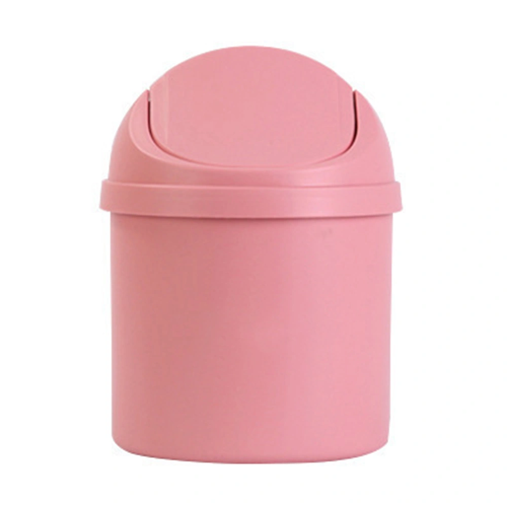 Mini Desktop Trash Can PP Compact Intimate Lid Design Trash Can for Home Kitchen Desk Bedroom Living RoomPink