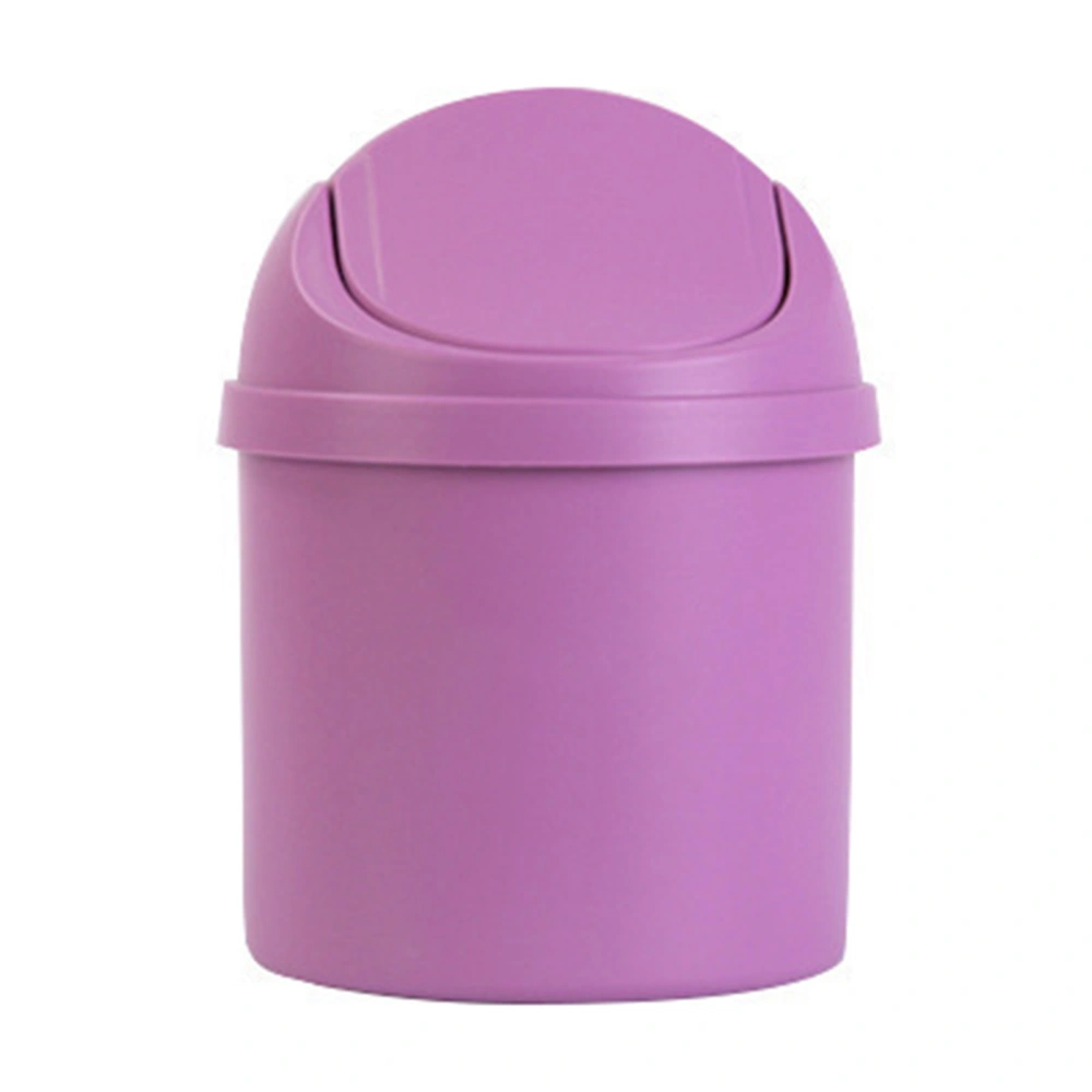 Mini Desktop Trash Can PP Compact Intimate Lid Design Trash Can for Home Kitchen Desk Bedroom Living RoomPurple