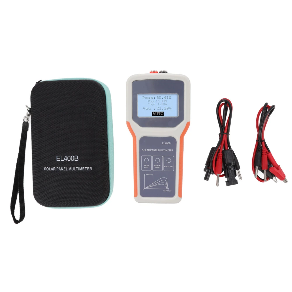 Upgraded LCD Solar Panel Multimeter Multifunctional LCD Solar PV Panel MPPT Tester with Backlight for Photovoltaic Panel