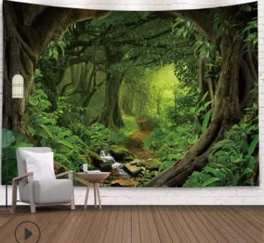 High Quality Tapestry Tree Sunshine Forest Landscape Pattern Printing Tapestry