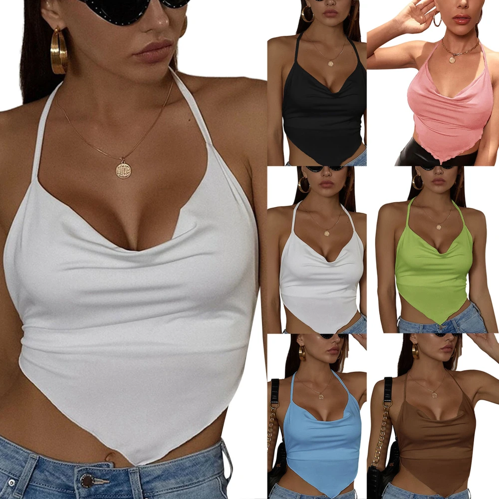 Ladies Sexy Chest Wrap, Low Cut Hanging Neck Tie Up Backless Camisole