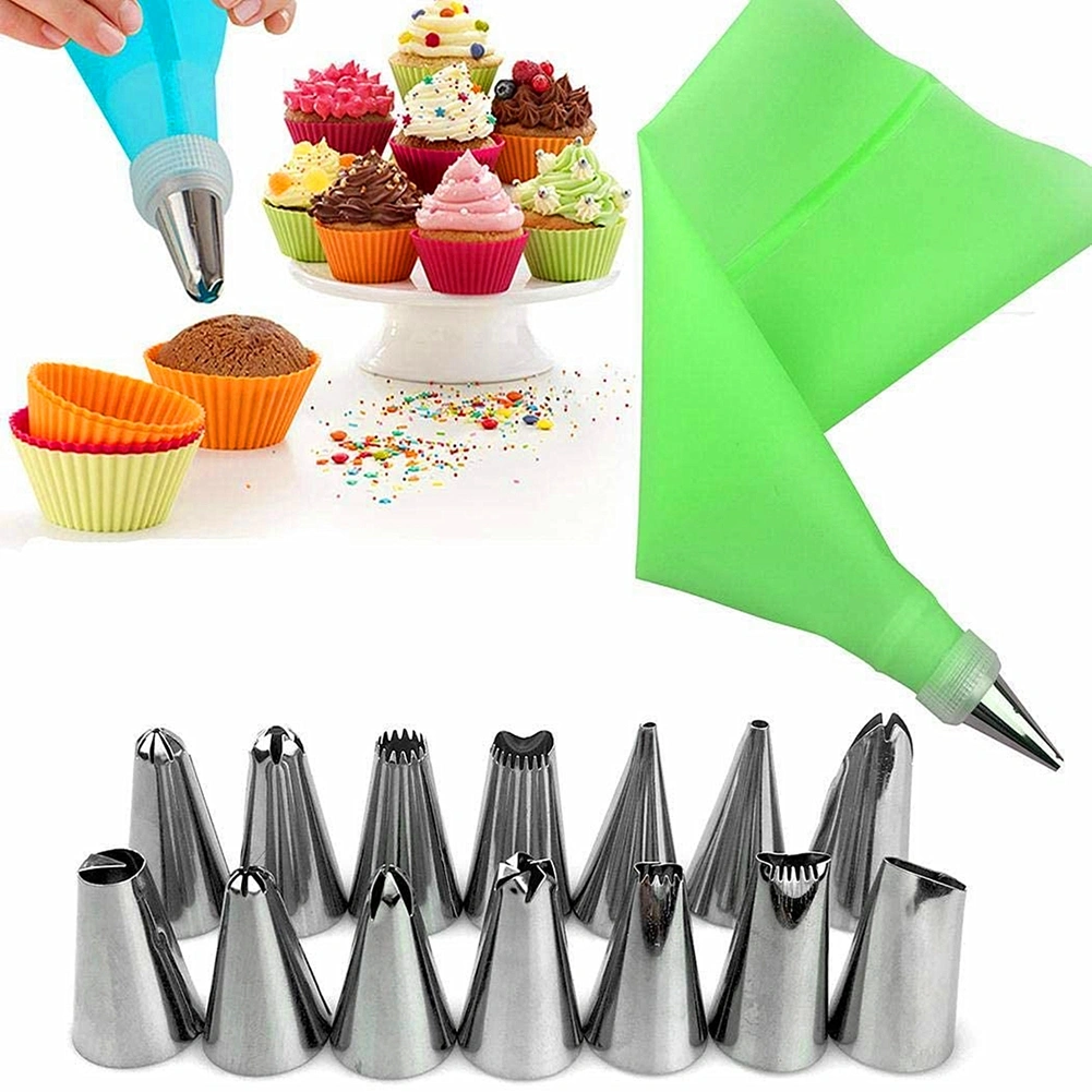 Cake Making Tools, Cupcake Decorating Frosting Nozzles +Pastry Bag+Converter