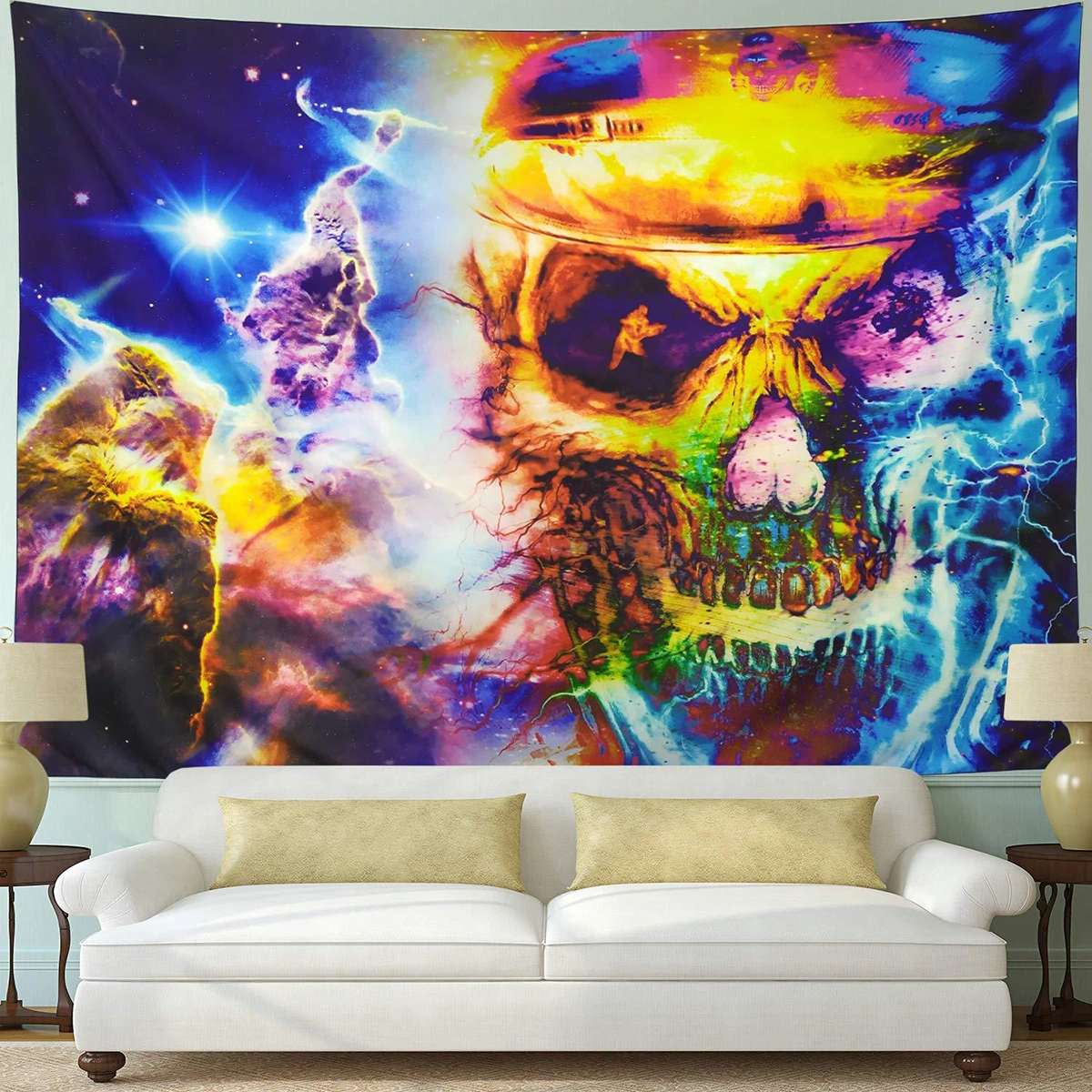 Home Wall Multipurpose Tapestry, Single Side Floral Print Wall Hanging Carpet