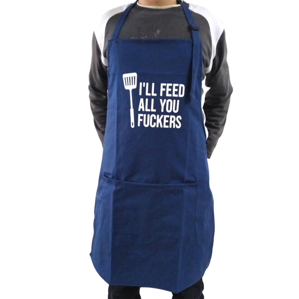 Kitchen Bib High Quality Letter Pattern Printing Adjustable Multi Pocket Apron