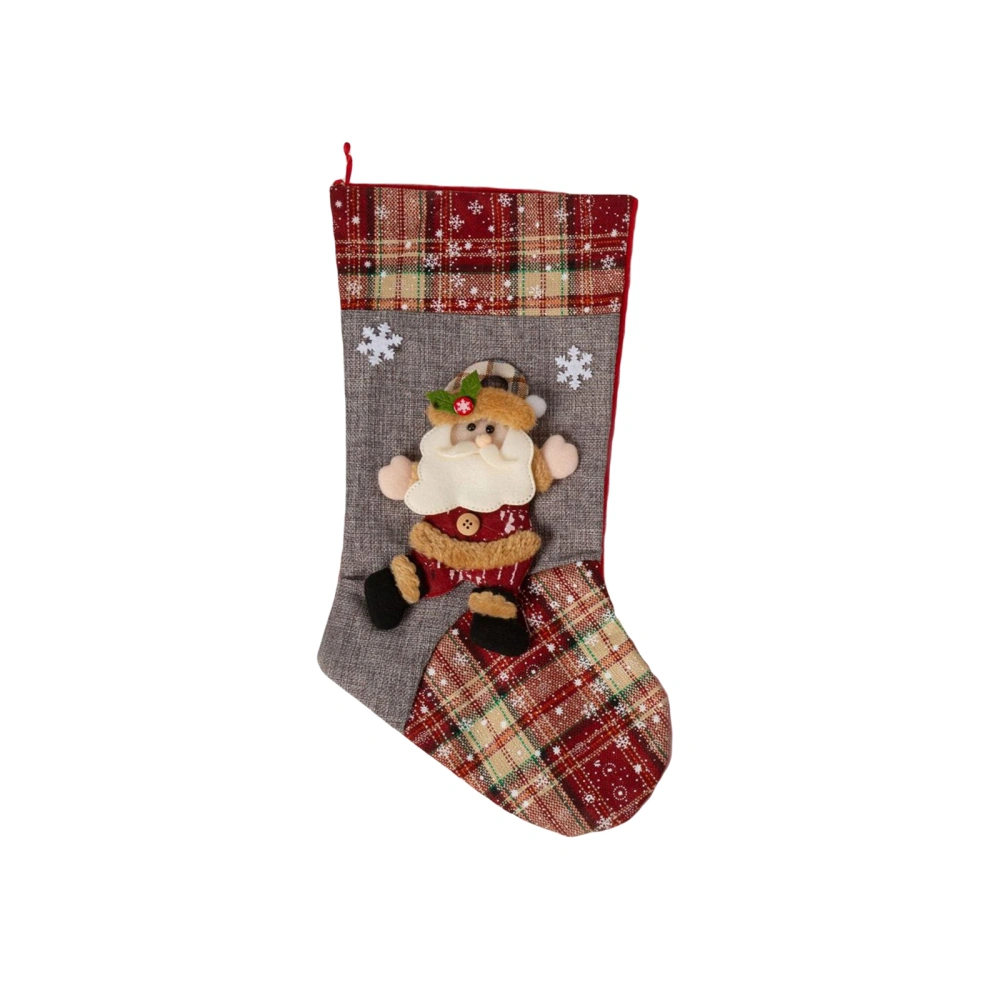 Rustic Christmas Stockings with Santa/Snowman/Reindeer Character