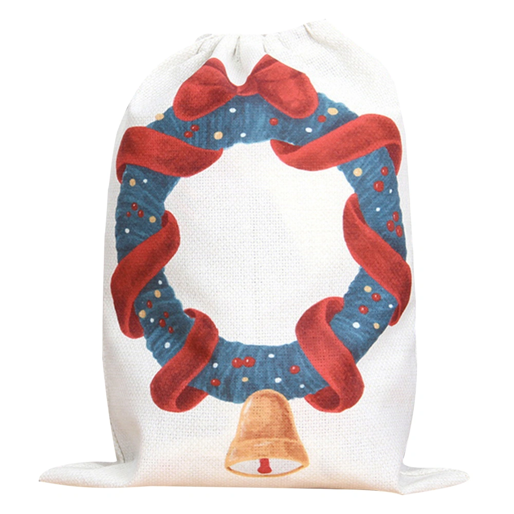 Christmas Linen Gift Candy Bag, Christmas Drawstring Bags for Party