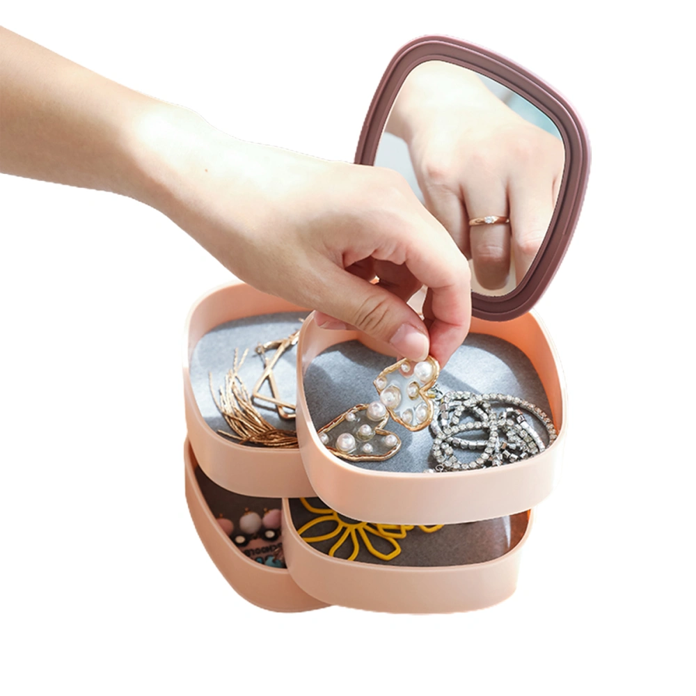 Portable Earring Storage Box 4-Layer Bracket Decorative Container