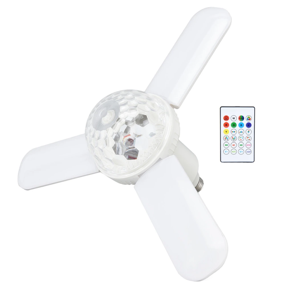 Music Ceiling Light Bluetooth Foldable Remote Colorful LED Fan Leaf Ceiling Lamp for Kids Room Party 48W 85‑265V