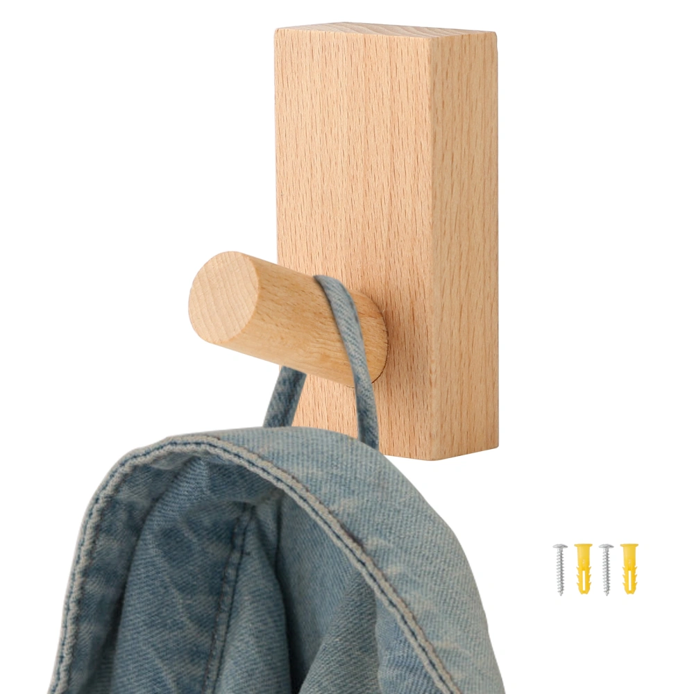 Wood Hooks Simple Clothes Entryway Coat Hooks Non Perforated Sticky Hooks Hanging Clothes Rack