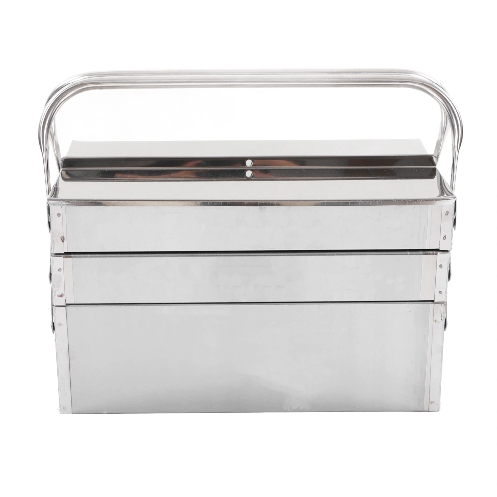 Cantilever Tool Box Metal Folding Portable Auto Maintenance Storage Organizer Stainless Steel 3 Layer 5 Tray 420