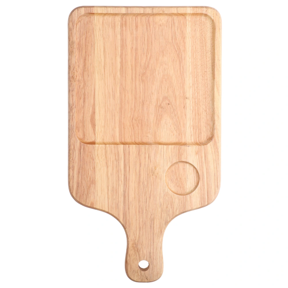 Irregular Rubber Wood Bread Board with Handle Wooden Kitchen Cutting Chopping Boards