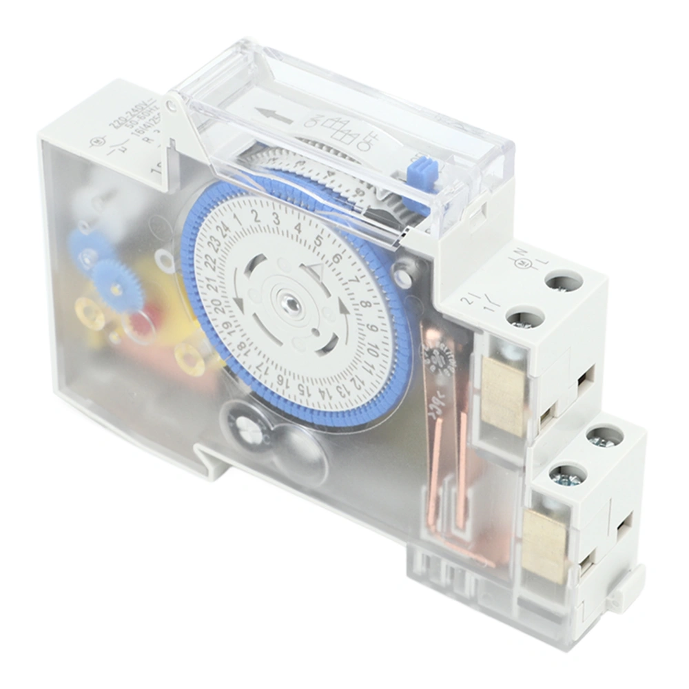 Time Switch Transparent 24h Mechanical Timer Switch with Battery for Electrical System AC 220‑240V