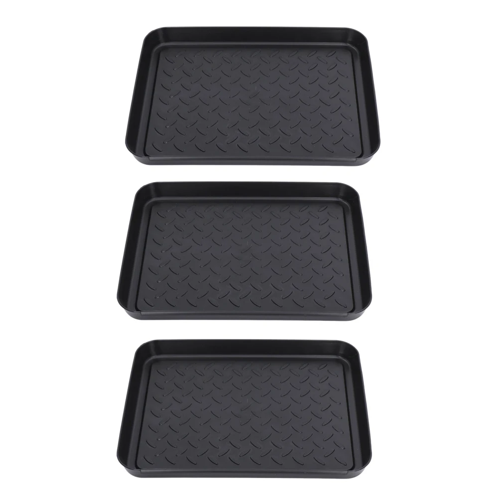 Shoe Tray Durable Plastic Space Saving 3 Interlocking Design Wide Application Stable Boot Tray for Home Office Hotel