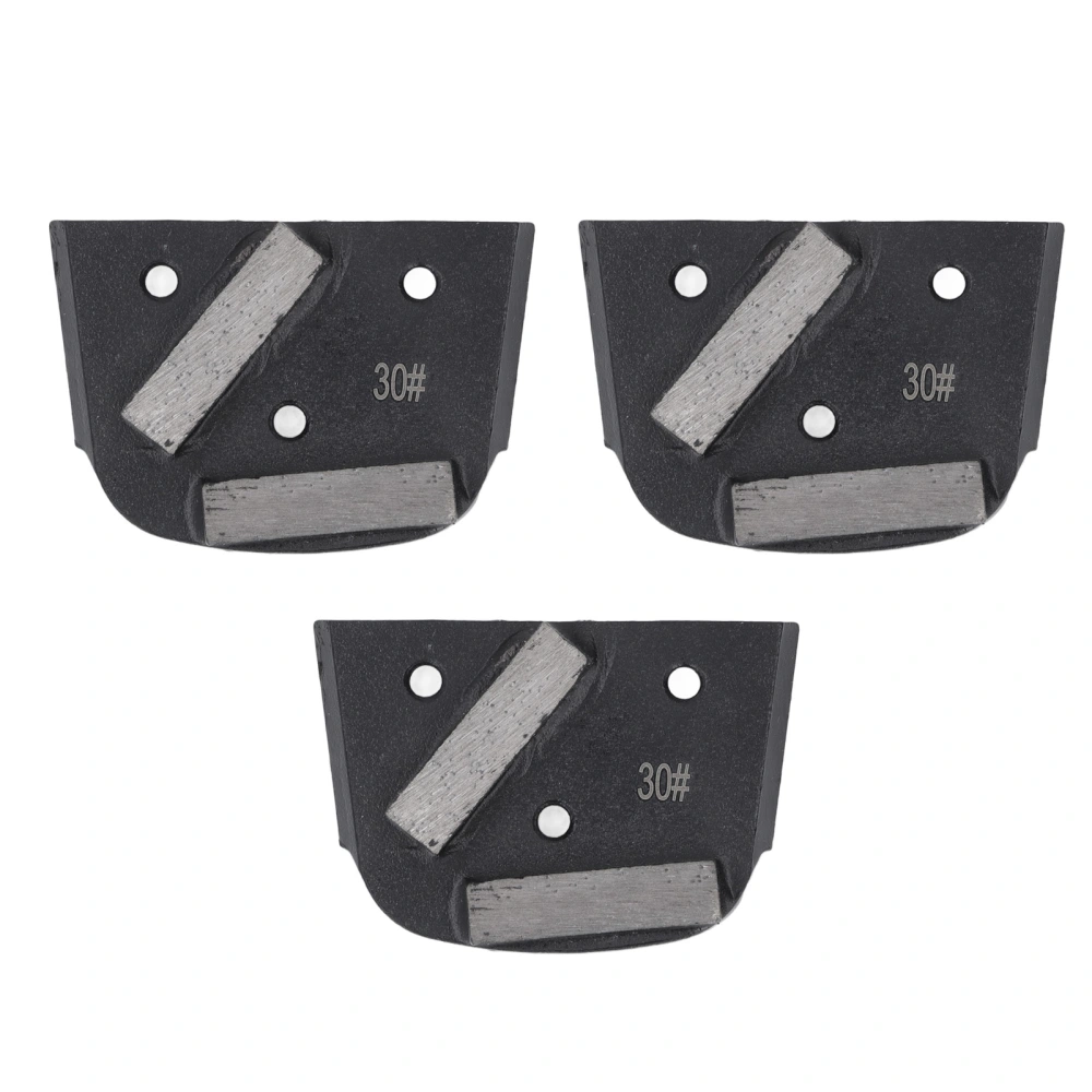 3Pcs 30 Grit Diamond Grinding Shoes 2 Teeth Diamond Polishing Shoes Block Tool for Concrete Paint Floor