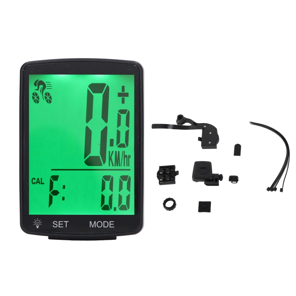 Bicycle Computer with Speed Cadence Sensor 2.8in LCD Display Bike Speedometer Wireless Cycling Computer