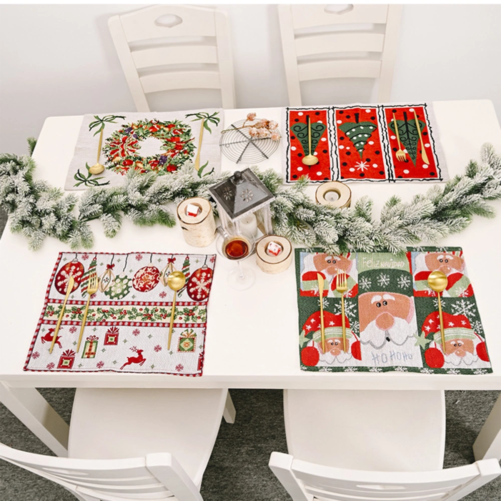 Christmas Table Mats, Santa Claus/Garland/Tree/Reindeer  Xmas Place Mats