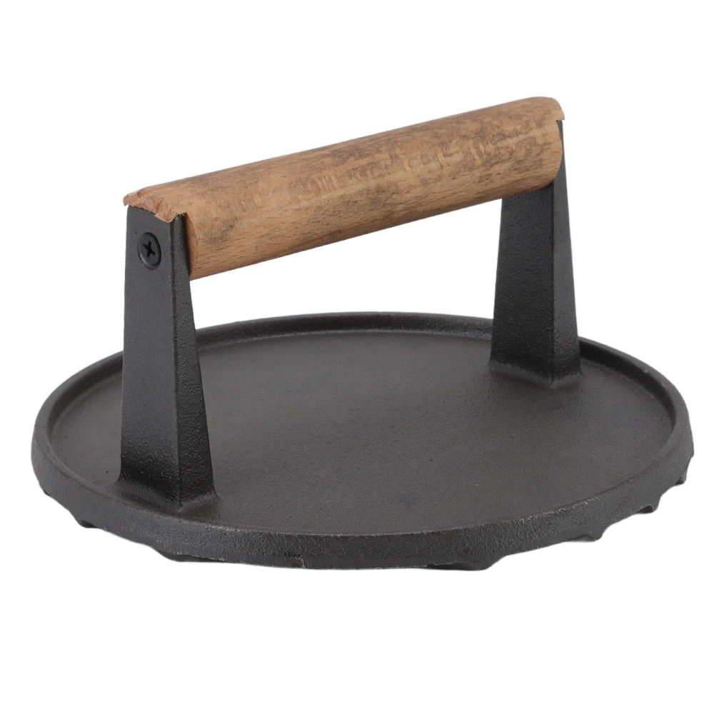 Cast Iron Grill Press Round Heavy Duty 3 Lbs Prevent Scalding Burger Press with Handle for Kitchen