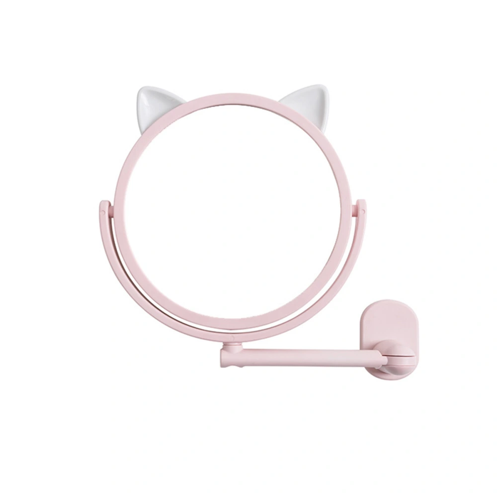 Wall Mount Makeup Mirror, Cat Ear Rotating Bathroom Bedroom Mirror